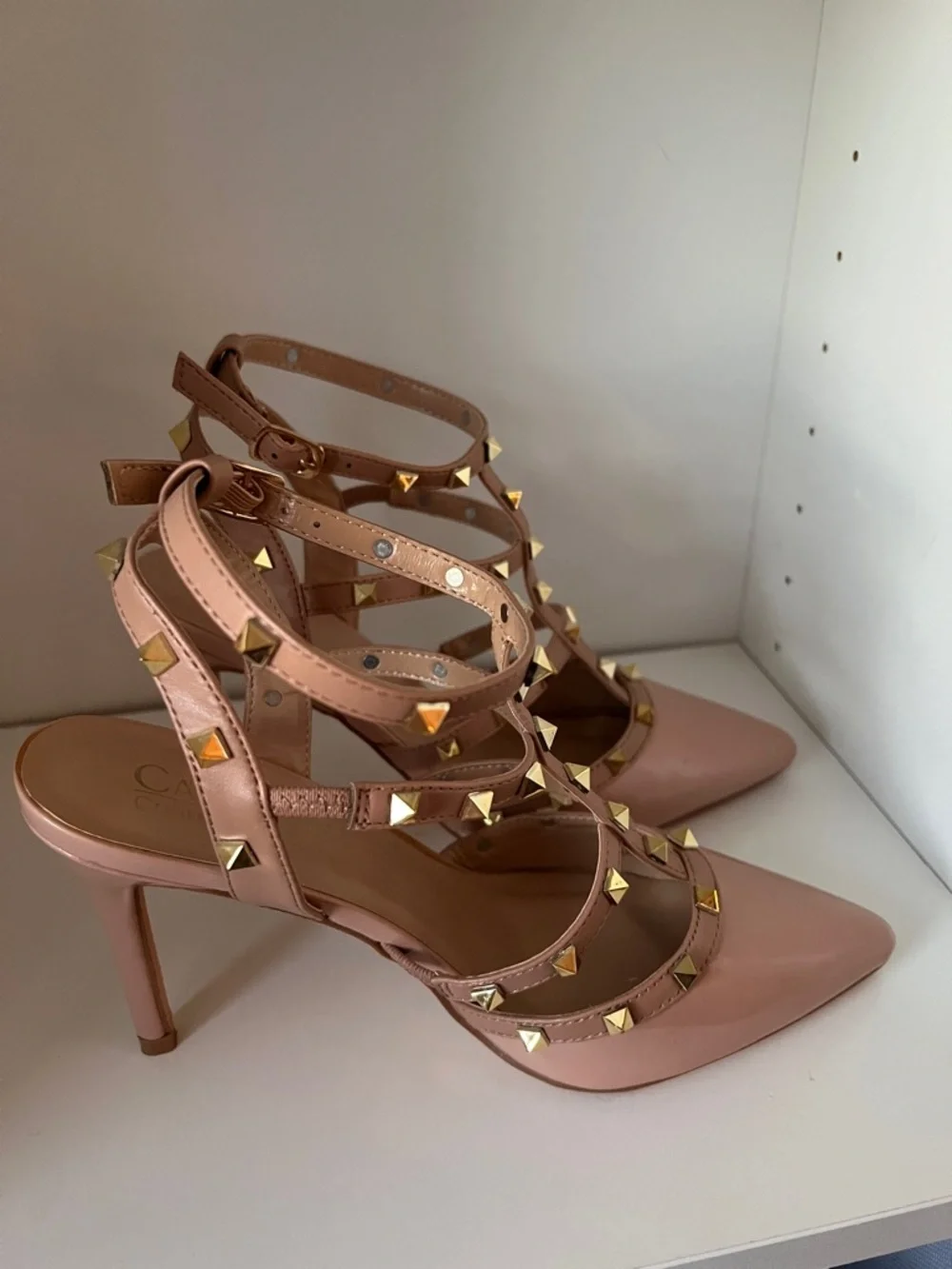 Catherine Malandrino - Studded Patent Leather Heels in Nude - Picture 6 of 11